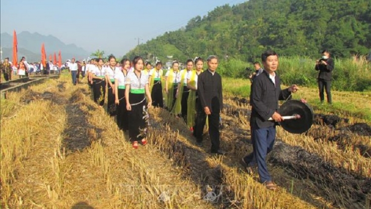 Gheih mekre Harei pataom ngak adat Kin lẩu khẩu mẩu di urang bangsa Thái daok di Lai Châu