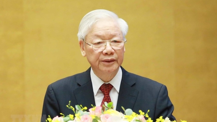 XA NAY HƠNH DEH TẾT HÂN NOO HA PRUỐT QUÝ MÃO-2023 ÂNG ĐỒNG CHÍ NGUYỄN PHÚ TRỌNG, TỔNG BÍ THƯ BAN CHẤP HÀNH TRUNG ƯƠNG ĐẢNG CỘNG SẢN VIỆT NAM