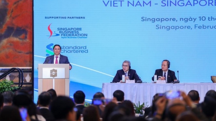 Pôa Phạm Minh Chính, Ngế pro xiâm hnê ngăn tơnêi têa veăng hôp khu mơdró pơla Việt Nam – Singapore 