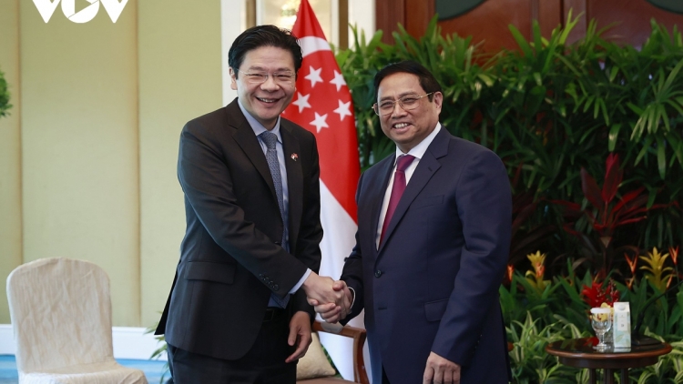 Thủ tướng Phạm Minh Chính pâh g’luh prá xay bhlưa doanh nghiệp Việt Nam-Singapore