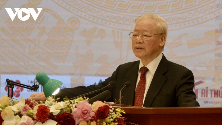 Tổng Bí thư Nguyễn Phú Trọng: Ma nưih bhriêl g’lăng đha nui tr’ut năc cr’van chr’năp âng k’tiêc k’ruung, cr’van chr’năp vêy bâc năc k’tiêc k’ruung vêy k’rơ