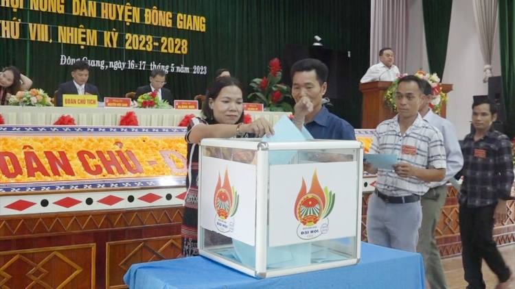 Đại hội Đại biểu Hội Nông dân chr’hoong Đông Giang g’luh VIII nhiệm kỳ 2023-2028