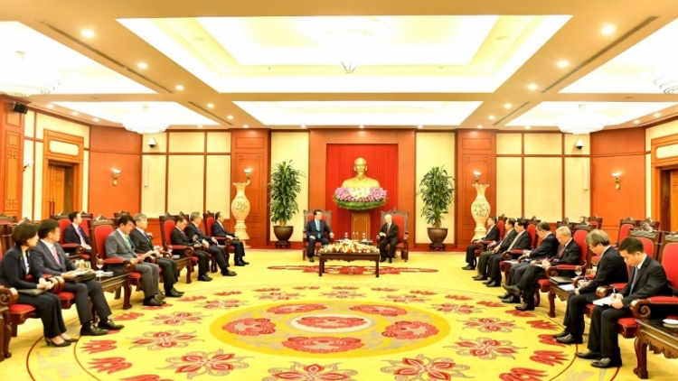 Tổng Ƀí thư ồng Nguyễn Phú Trọng wă rò Kwang atbồ lơgar Hàn Quôk 