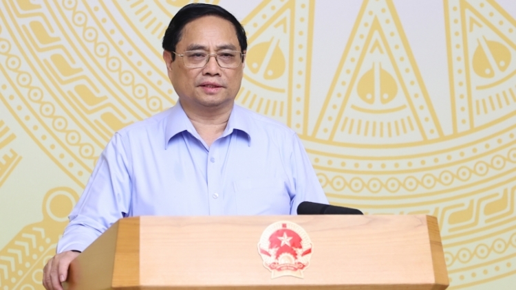 Thủ tướng Phạm Minh Chính k’đhơợng Hội nghị trực tuyến prang k’tiếc k’ruung xay bhrợ bhiệc ra pặ đơn vị hành chính cấp chr’hoong, cấp chr’val