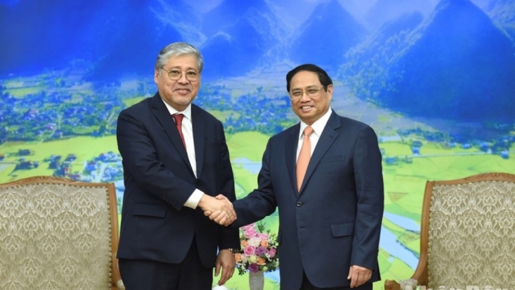 Thủ tướng teh đak bơ̆n Phạm Minh Chính hlôi sơng Ƀô̆ trương jang Tơbôl Philippines 