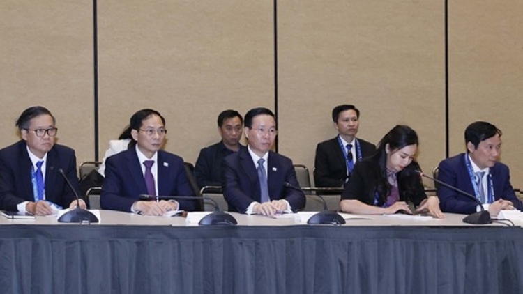 Chủ tịch nước Võ Văn Thưởng prá xay lâng Liên minh Doanh nghiệp Hoa Kỳ - APEC