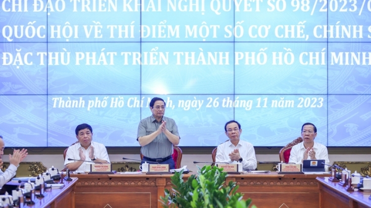 Thủ tướng Phạm Minh Chính k’đhâng xay Hội nghị ooy bh’rợ bhrợ têng lêy muy bơr cơ chế, chính sách la lay pa dưr Thành phố Hồ Chí Minh