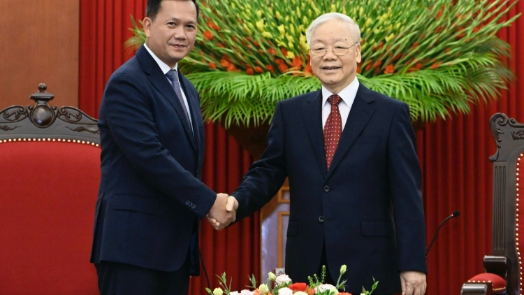 Khua dlăng bruă Đảng Nguyễn Phú Trọng drông Khua knŭk kna Campuchia Hun Manet 