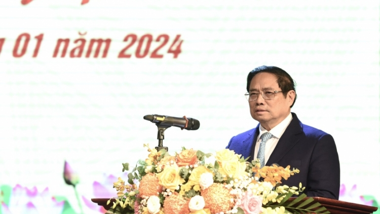 Thủ tướng Phạm Minh Chính khâl,  mbah rhơn Tết Nhih nti Đại học Văn hoá Nghệ thuật Quân đội