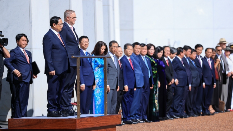 Khua knŭk kna Anthony Albanese gĭt gai Knăm drông Khua knŭk kna Phạm Minh Chính nao čhưn klă klơ̆ng ti Australia