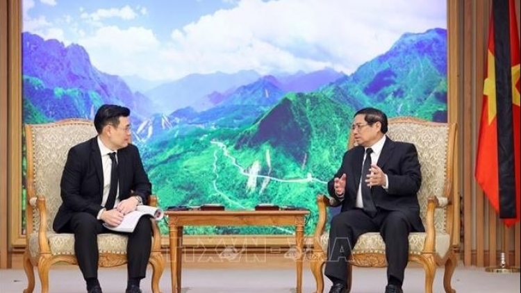 Thủ tướng Chính phủ Phạm Minh Chính vơt nŭih kan ntoh măt bah Thủ tướng Thái Lan