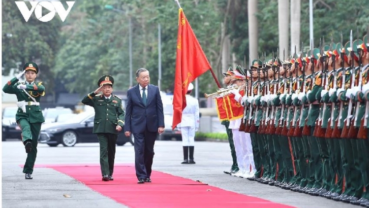 Tổng Bí thư Tô Lâm truh pơm lêh tơbăt 80 sơnăm Năr pơjing Anih jang Chinh trĭ kơ Khul linh kon pơlei Việt Nam