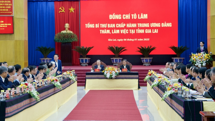 Tổng Ƀí thư ồng Tô Lâm lơh broă mờ kwang đơng lam bồ tờm càr Gia Lai