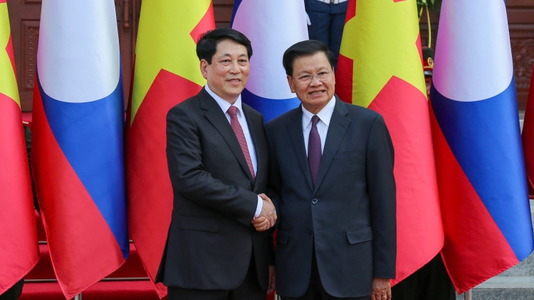 Kơdră teh đak bơ̆n ƀok Lương Cường pơma đam hăm Tổng Bí thư, Kơdră teh đak Lào Thongloun Sisoulith