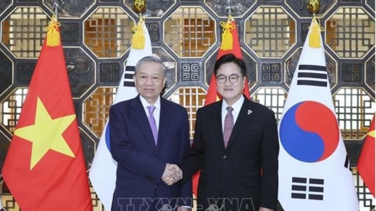 Tổng Bí thư Tô Lâm rgum nchră Kruanh Quốc hội Hàn Quốc Woo Won Sik