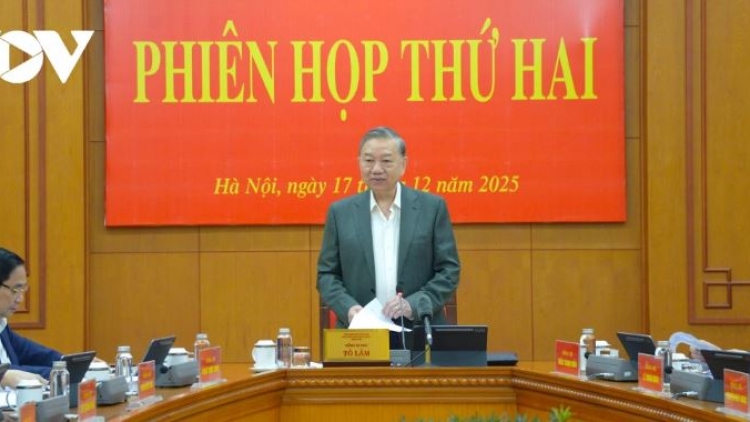 Tổng Bí thư Tô Lâm ƀư tơm rơh hop Ban rđău đă Trung ương mpeh ƀư wat jêh trong tĭng n’hanh pháp luật  