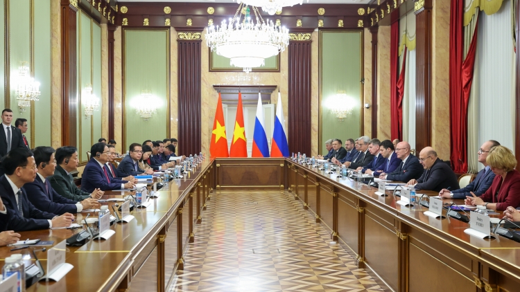 Thủ tướng Phạm Minh Chính tâm nchră ma Thủ tướng Liên bang Nga Mikhail Mishustin