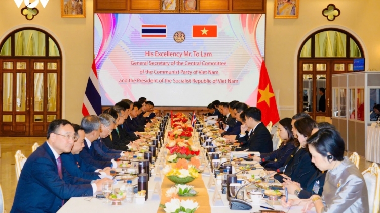 Tổng Ƀí thư, Củ tịc lơgar ồng Tô Lâm mờ Thủ tướng lơgar Thái Lan tìp mat lơh cribơyai 
