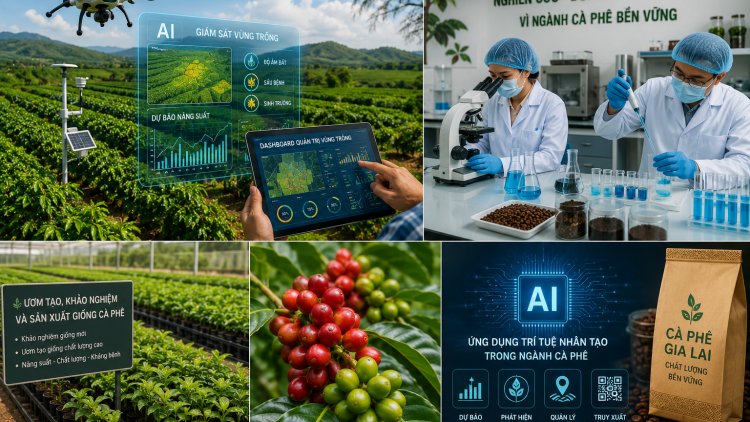 Gia Lai amra hơmâo sang kơsem min hăng pơđĭ kyar kơphê AI