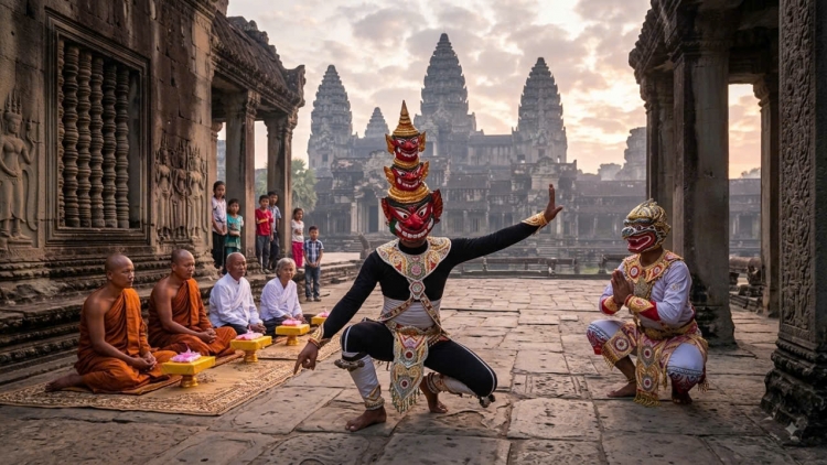 ពិធីសែនព្រេនតម្លើងគ្រូនៃក្រុមរបាំយក្ស – ស្វារបស់បងប្អូនខ្មែរខេត្តវិញឡុង