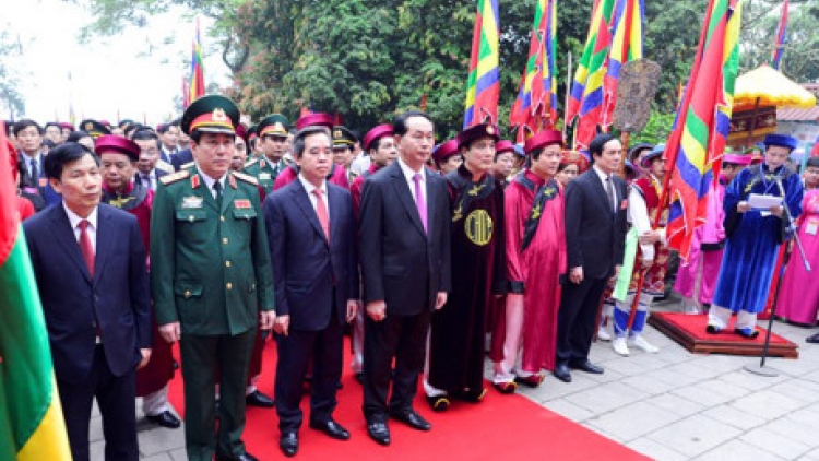 Chủ tịch k’tiếc k’ruung Trần Đại Quang pậh bhiệc bhan Giỗ Tổ Hùng Vương c’moo Đinh Dậu 2017