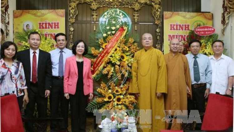 Trưởng Ban Dân vận Trung ương Trương Thị Mai tước lum lêy Giáo hội Phật giáo Việt Nam