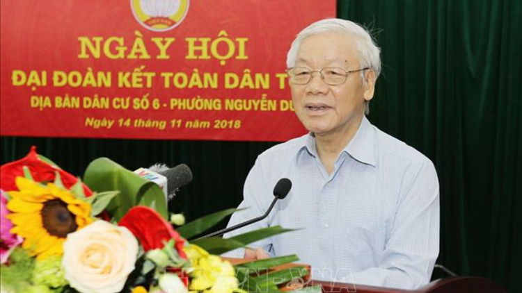 Tổng Bí thư, Chủ tịch k’tiếc k’ruung pấh t’ngay bhiệc bhan đại đoàn kết pa zêng đha nuôr đhị phường Nguyễn Du, thành phố Hà Nội