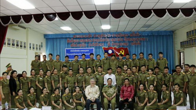 Khai giảng lớp pa choom p’rá Việt ha cán bộ, chiến sĩ Bộ An ninh Lào