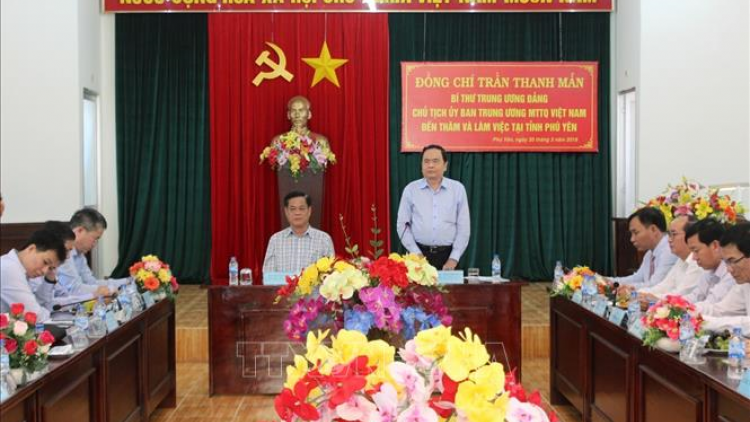 Chủ tịch UB TƯMTTQ VN Trần Thanh Mẫn đoọng pr’hêl đhị tỉnh Phú Yên