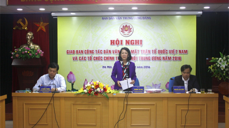 Hội nghị Giao ban Bh’rợ p’too moon đha nuôr MTTQ Việt Nam lâng apêê tổ chức chính trị - xã hội Trung ương