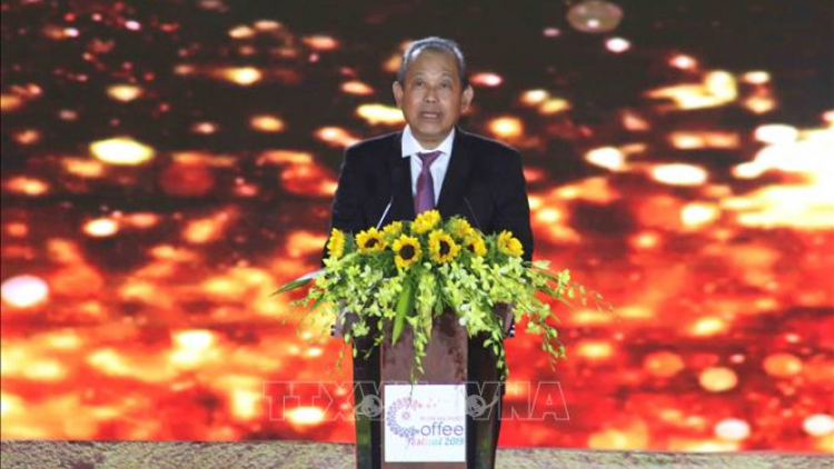 Phó Thủ tướng Thường trực Chính phủ Trương Hòa Bình pấh tơợp bhrợ bhiệc bhan cà phê Buôn Ma Thuột g’lúh 7 c’moo 2019