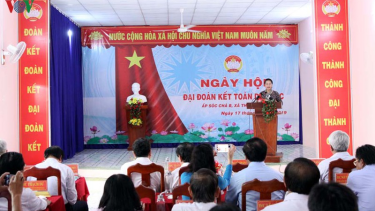 Chủ tịch Quốc hội pâh t’ngay Đại đoàn kết pazêng đhanuôr đhị tỉnh Trà Vinh