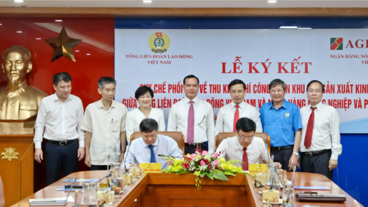Agribank lâng Tổng Liên đoàn Lao động Việt Nam ký gr’hoót Quy chế pazưm bhrợ zâp prang