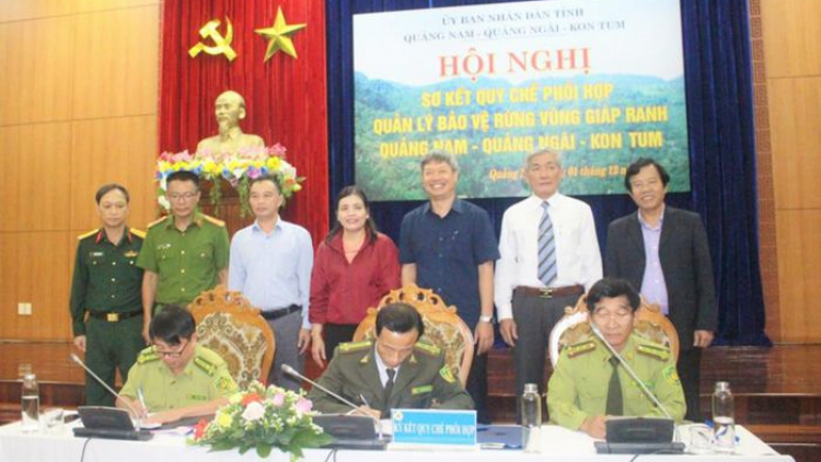 3 tỉnh Quảng Nam, Quảng Ngãi lâng Kon Tum ký gr’họot quy chế pa zưm k’đhợơng, zư lêy crâng đhị bhlưa c’noong