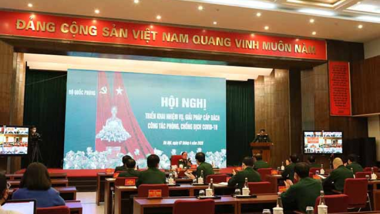 Bộ Quốc phòng hội nghị trực tuyến đương zêl, cha groong pr’luh Covid-19