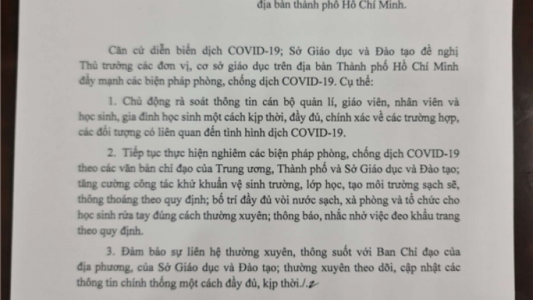 Lâh 2 r’bhâu học sinh, giáo viên coh TPHCM năc đhêy học tu vêy cơnh crêê tươc ooy manuyh crêê pr’luh cr’ăy Covid-19