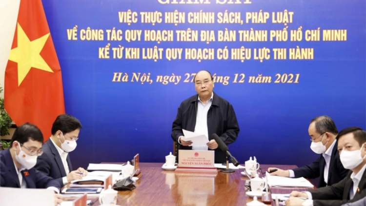 Chủ tịch nước Nguyễn Xuân Phúc  họp n’đăh bh’rợ quy hoạch coh vel đong thành phố Hồ Chí Minh