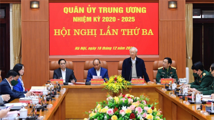 Tổng Bí thư Nguyễn Phú Trọng pâh hội nghị g’luh 3 Quân uỷ Trung ương nhiệm kỳ 2020- 2025