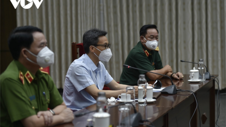 Phó Thủ tướng Vũ Đức Đam họp trực tuyến lâng Thành phố Hồ Chí Minh đăh bh’rợ zêl, cha groong pr’luh Covid-19