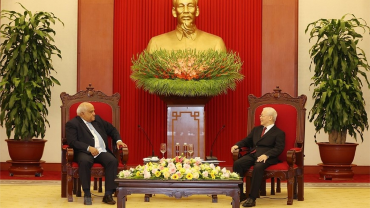 Tổng Bí thư Nguyễn Phú Trọng hơnh deh Đại sứ Cu- ba tươc lum