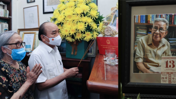 Chủ tịch k’tiêc k’ruung Nguyễn Xuân Phúc chăp hơnh apêê nhà báo t’cooh t’ha