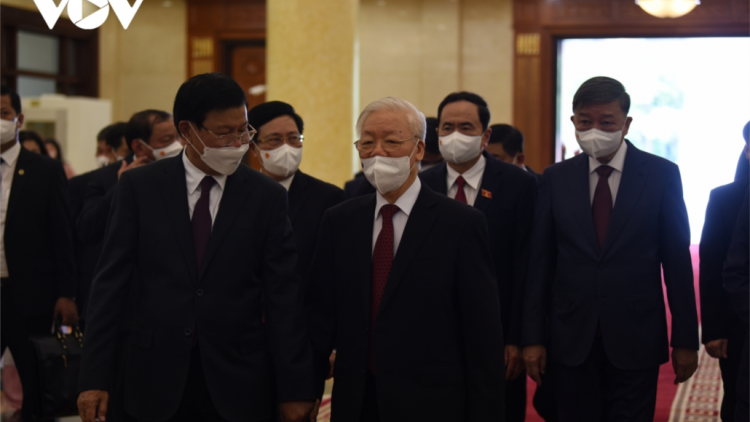Tổng Bí thư Nguyễn Phú Trọng pa prá lâng Tổng Bí thư, Chủ tịch k’tiêc k’rung Lào