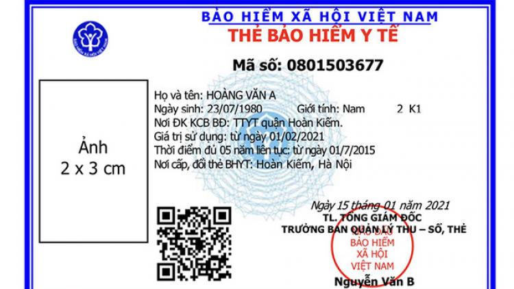 Tơợ t’ngay 1/4/2021 đoọng thẻ bảo hiểm y tế ting cơnh mẫu t’mêê