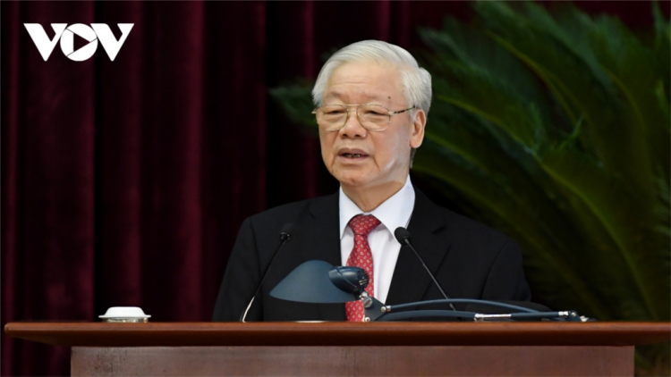 Pazêng p’rá xa nay prá xay coh x’rịa Hội nghị g’luh pêê khoá XIII âng TBT Nguyễn Phú Trọng