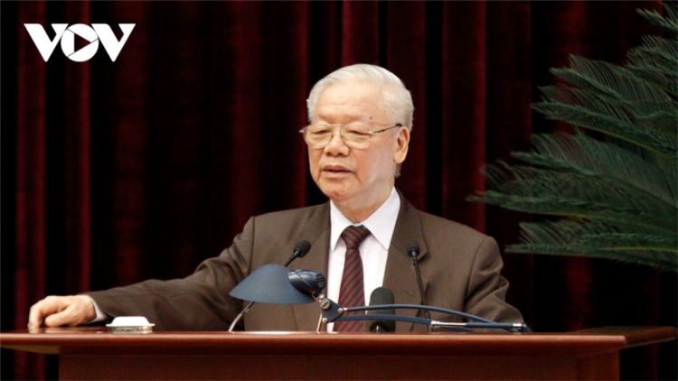 Tổng Bí thư Nguyễn Phú Trọng k’đhơợng xay Hội nghị ooy bh’rợ xay bhrợ cơnh Nghị quyết pa dưr zr’lụ đồng bằng k’ruung Cửu Long