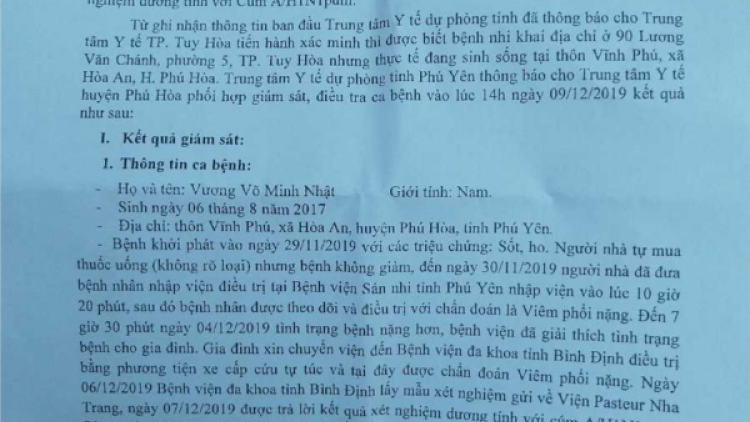 Phú Yên lêy cha mêết cha groong pr’lúh cúm A/H1N1 xang mưy p’niên lấh chêết