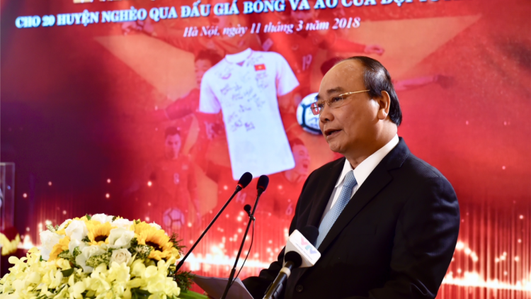 Thủ tướng Nguyễn Xuân Phúc jào 20 tơmàn priă geh bơh broă cok khà priă plai mờ ào coh plai bơh mpồl coh plai U23 lơgar Việt Nam dê ai cau ala măt 20 kơnhoàl kal ke in