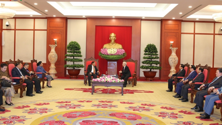 Tổng Bí thư, Chủ tịch lơgar ồng Nguyễn Phú Trọng wă Tổng Bí thư, Chủ tịch lơgar Lào