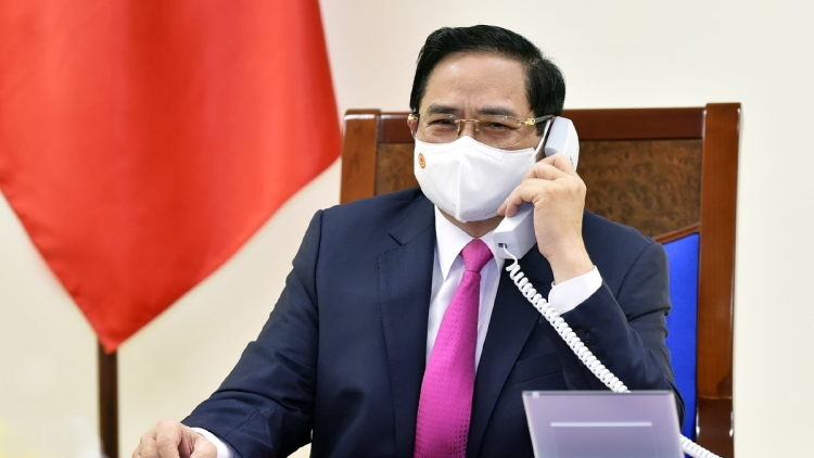 Thủ tướng ồng Phạm Minh Chính cri bơyai tàm điện thoại mờ Thủ tướng lơgar Nhờk