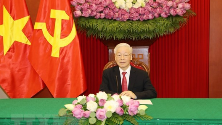 Tổng Ƀí thư ồng Nguyễn Phú Trọng mờ Tổng Ƀí thư, Củ tịc lơgar Lo ồng Tập Cận Bình pơyoa sră chờ gờm nam pa Ñâm Zần nam 2022